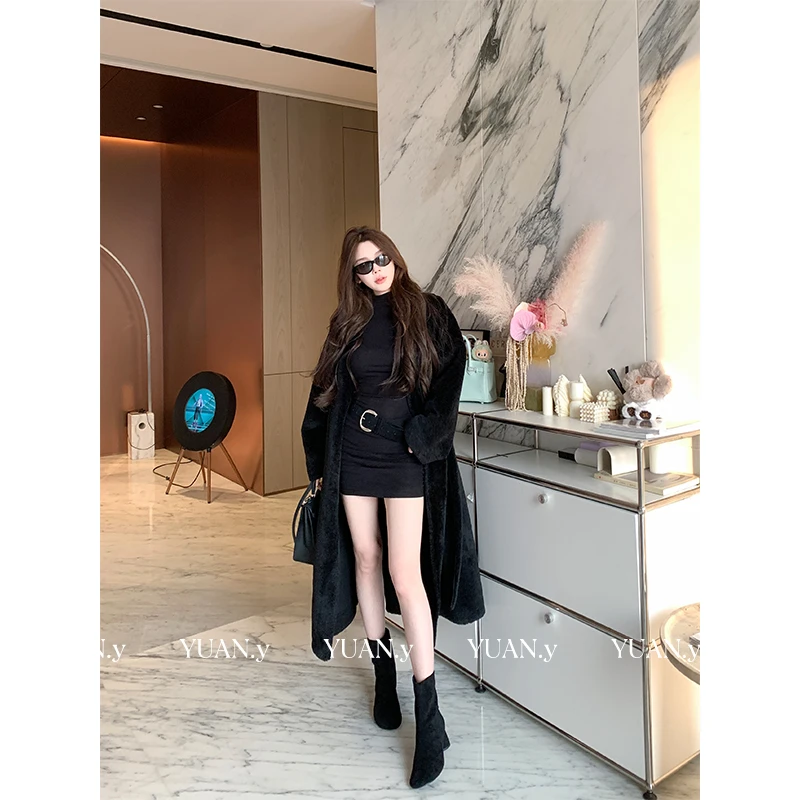 媛媛 【柔软淡人】秋冬长款无领气质高级感时尚百搭毛呢外套#W0995