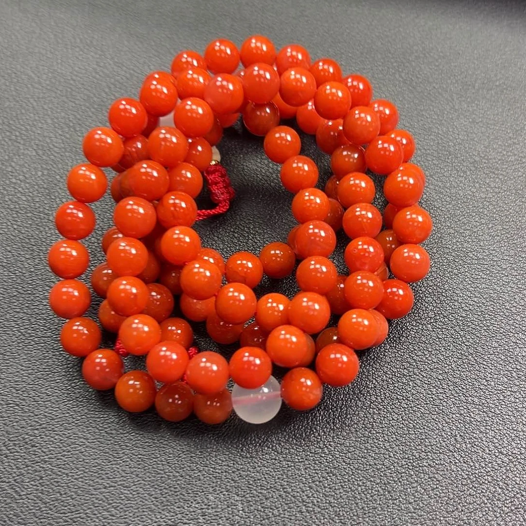 饼***儿南红玛瑙未镶嵌108圈