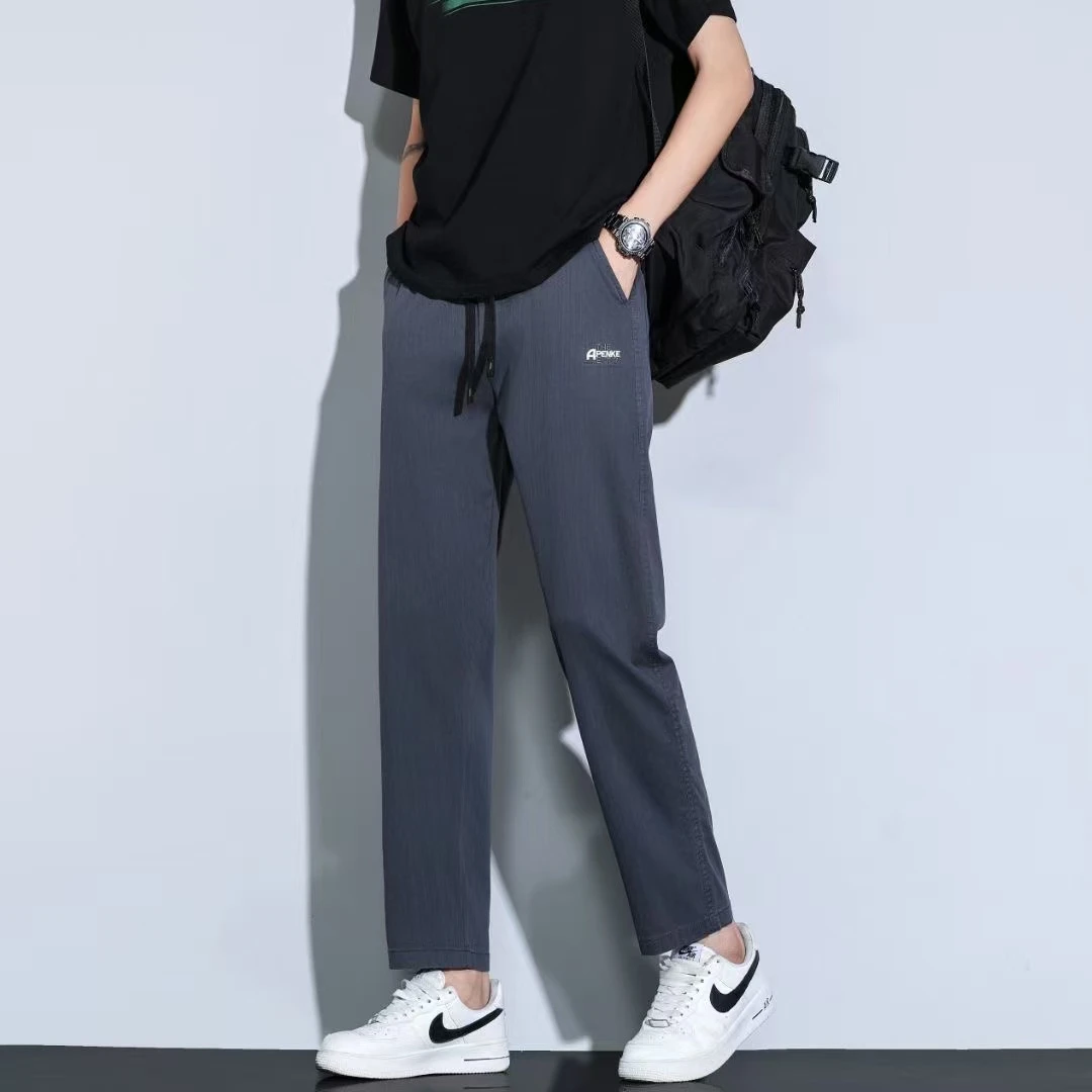 直筒裤百搭长裤运动裤子透气薄款宽松裤九分裤男装男士春夏夏季