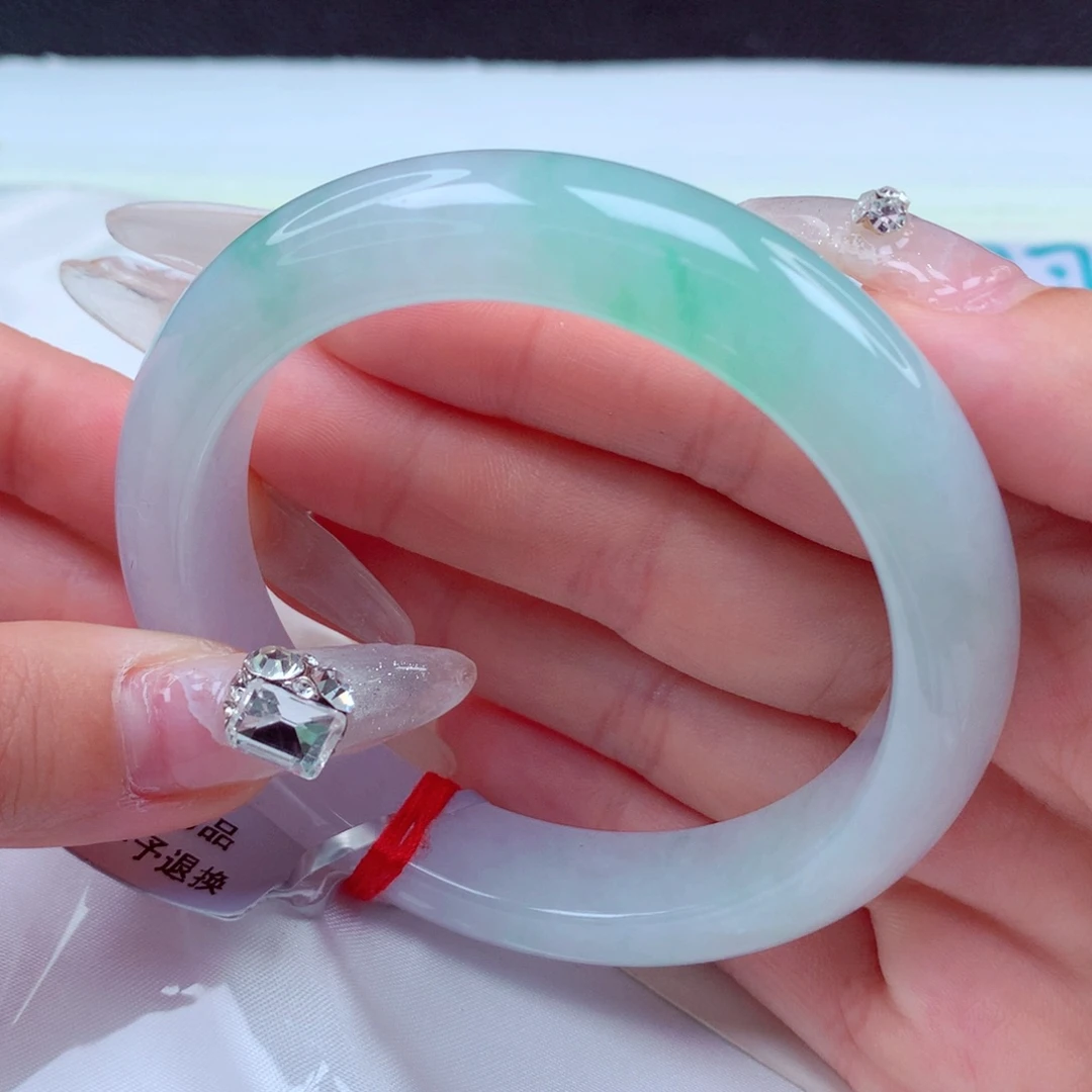 翡翠手镯未镶嵌天然缅甸翡翠A货手镯 65号