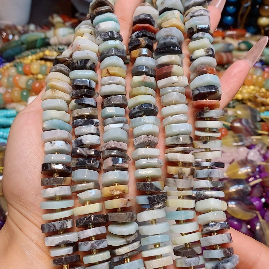 玛瑙/玉髓散珠天然亚马逊隔片16mm一条