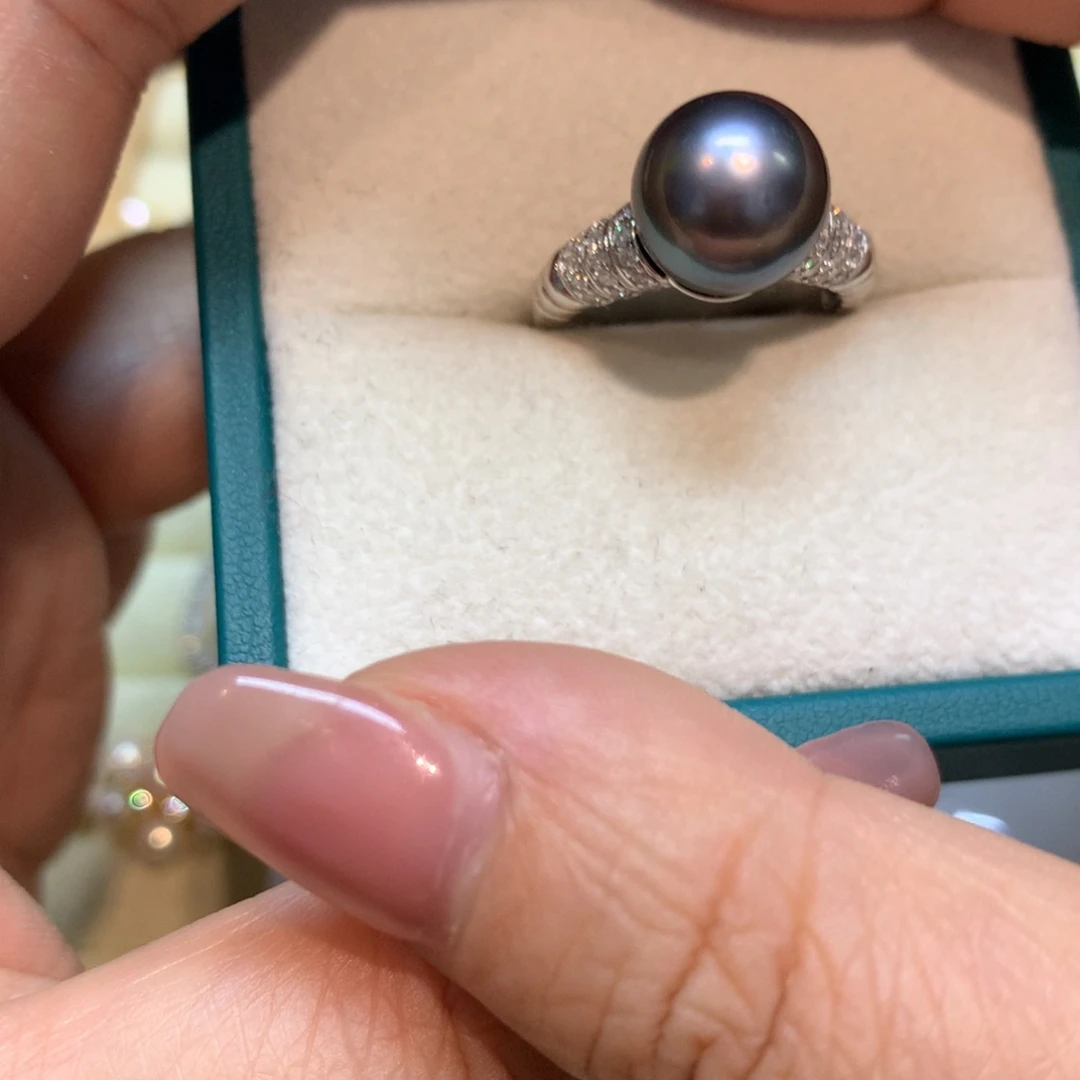 海水珍珠戒指银S925镶嵌