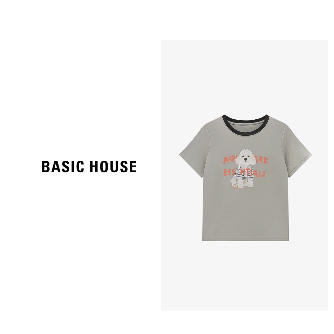 Basic House/百家好夏季时尚运动百搭减龄修身女T恤-B0625B5FOS2