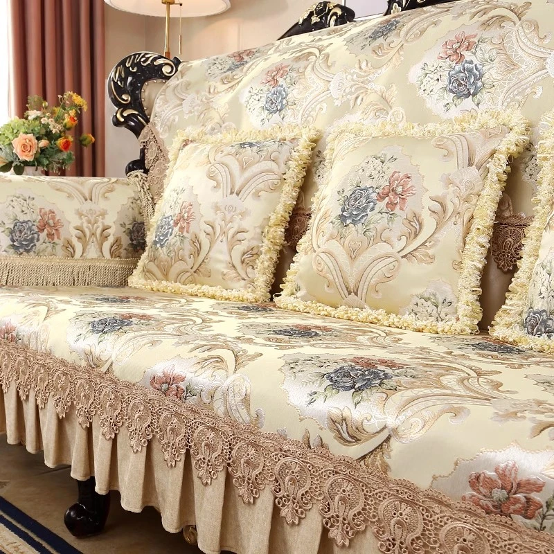 索菲娜欧式沙发垫四季通用防滑直排沙发套轻奢高级感沙发巾坐垫