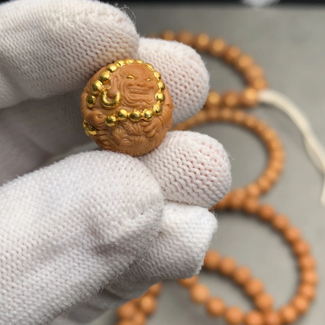 半****猴头核桃手串浮虎