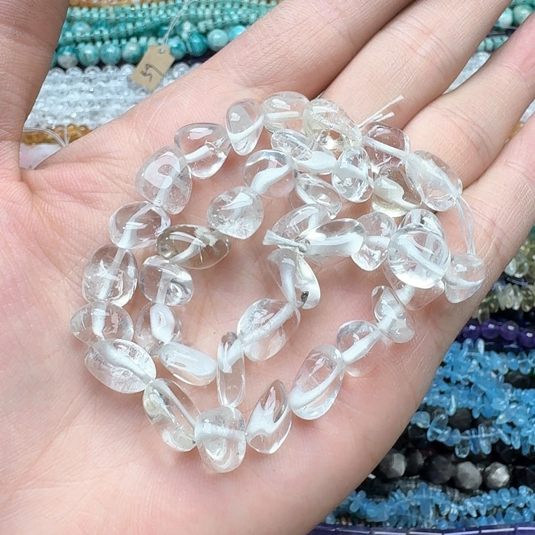 玛瑙/玉髓未镶嵌珠宝半成品一条10mm白水晶