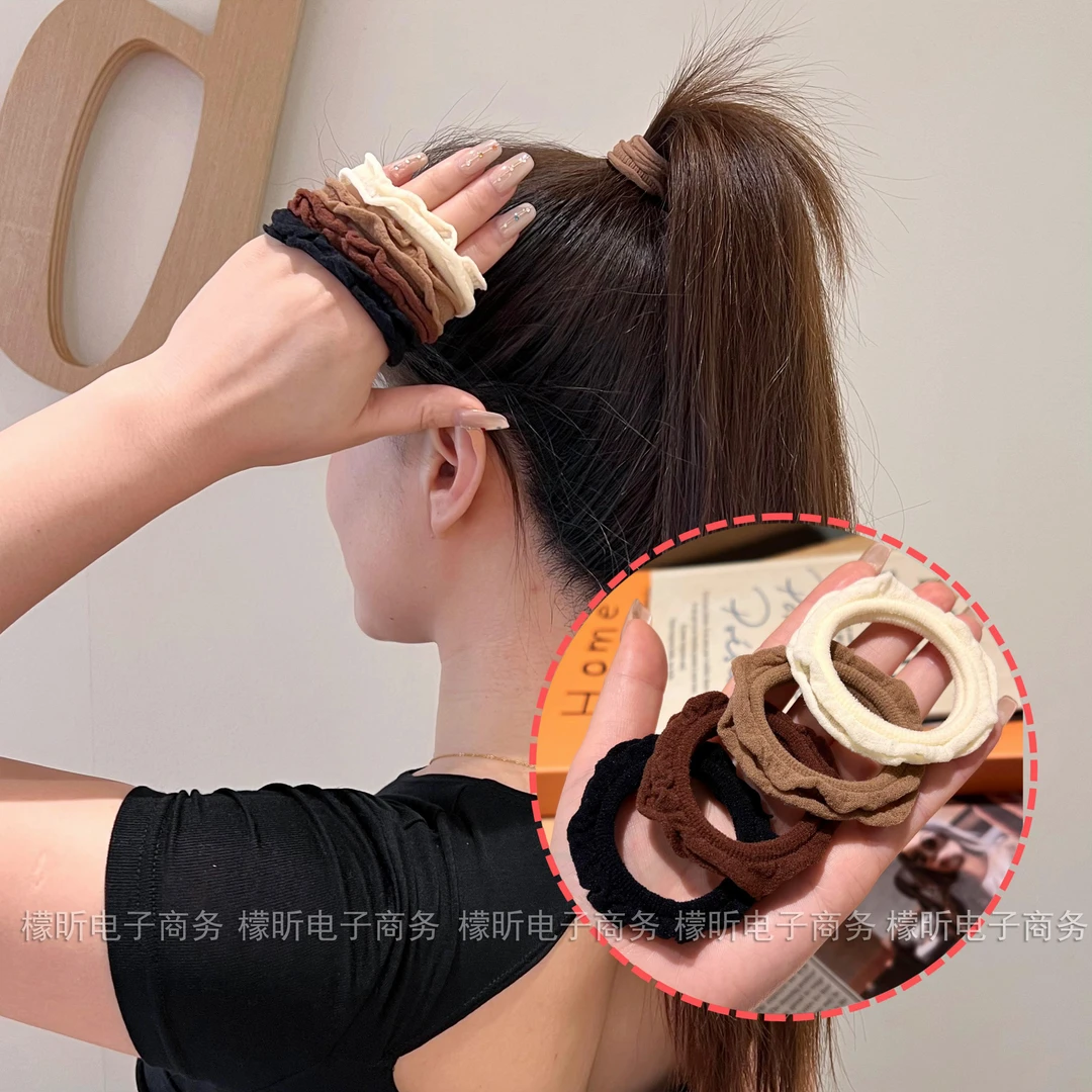 木耳边形无接缝高弹力发绳扎马尾丸子头气质耐用头绳皮筋