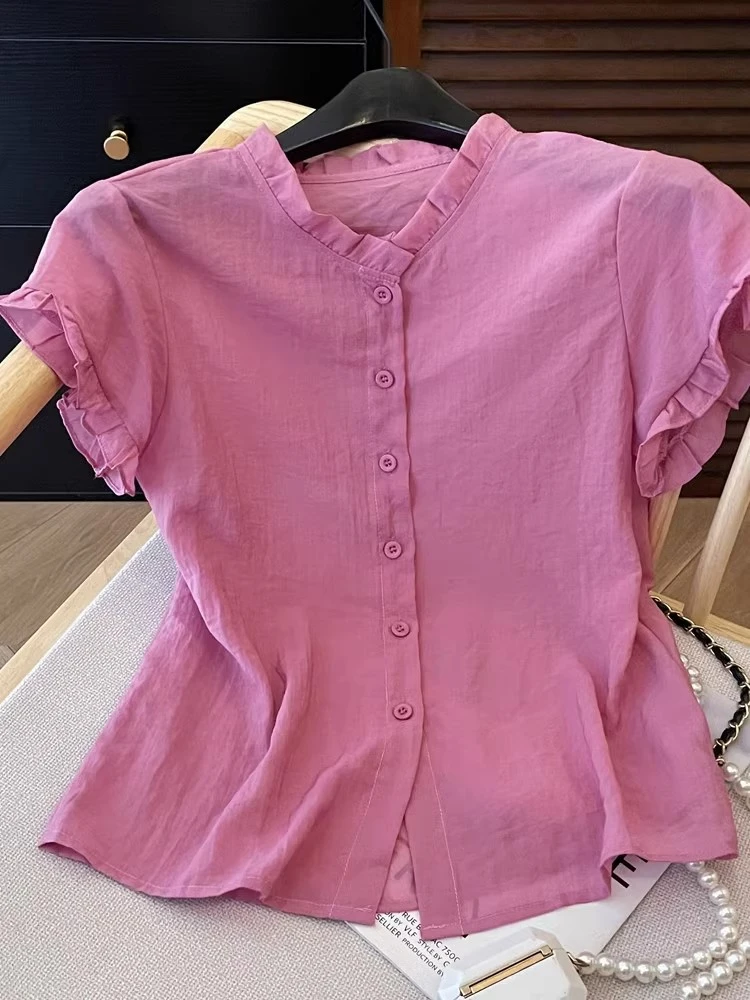 夏季新款知性轻奢风穿搭短袖上衣休闲百搭游玩时尚小衫不撞衫穿搭