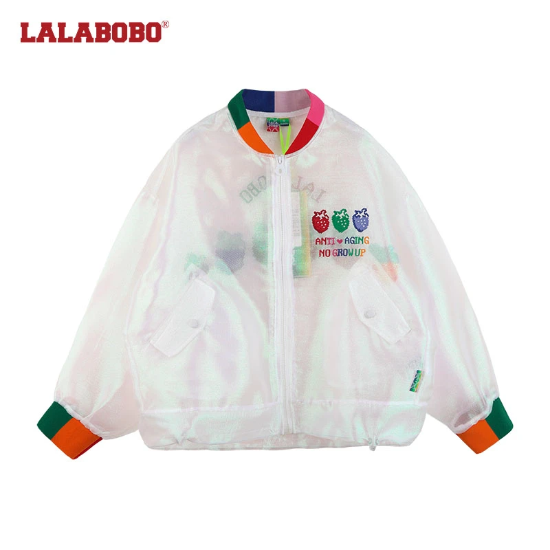 LAL2年秋潮流休闲百搭宽松水果刺绣薄款短外套LBBC-WSJW14
