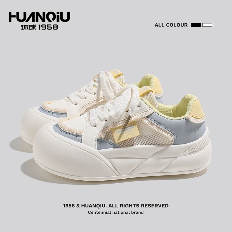 环球女鞋2025夏季女学生休闲舒适时尚圆头百搭厚底潮流休闲女鞋