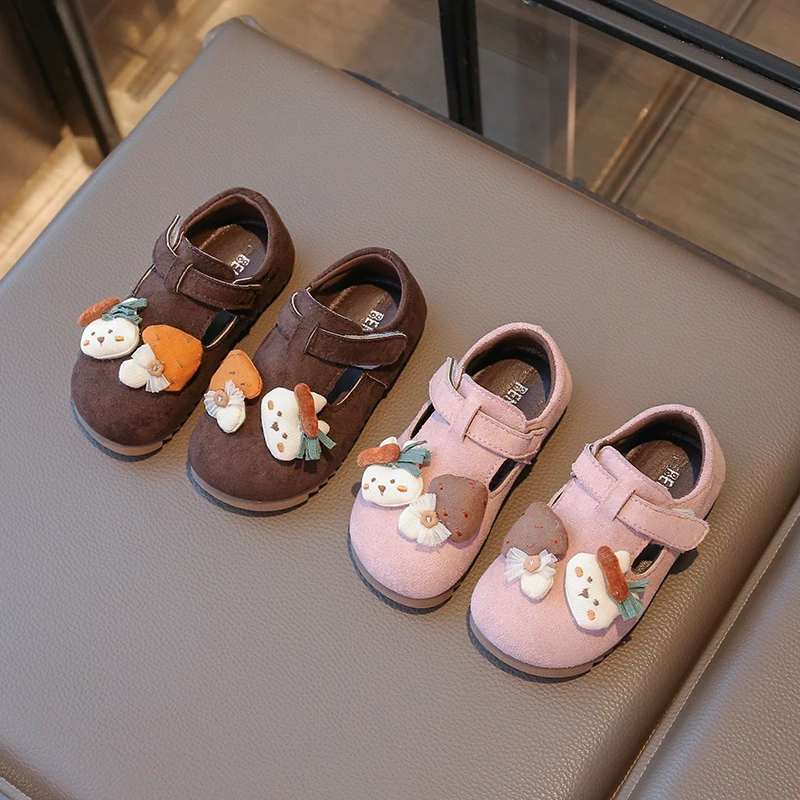 女童小皮鞋2025春季新款儿童时尚豆豆鞋女孩宝宝软底公主勃肯单鞋