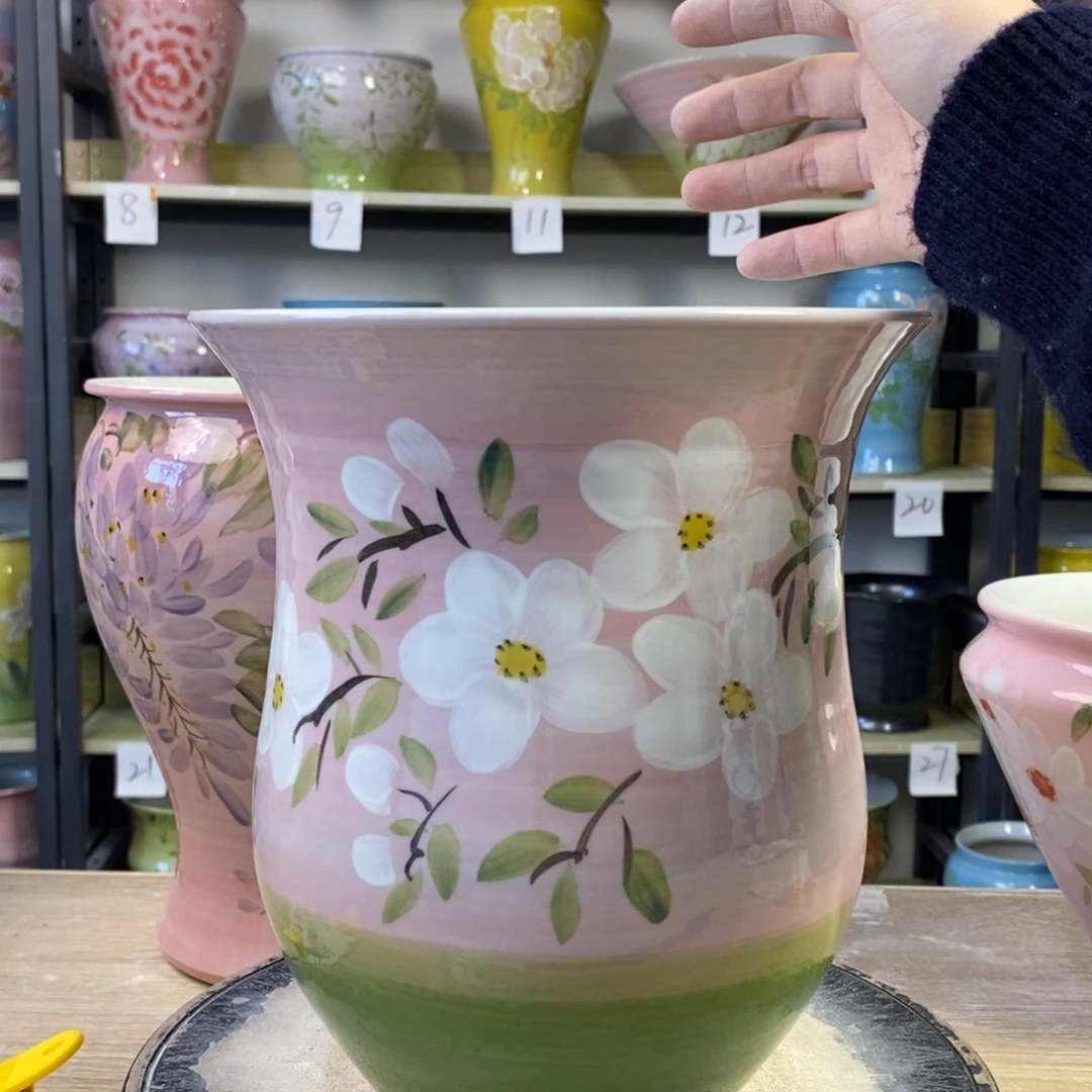 景德镇手工手绘陶瓷花盆