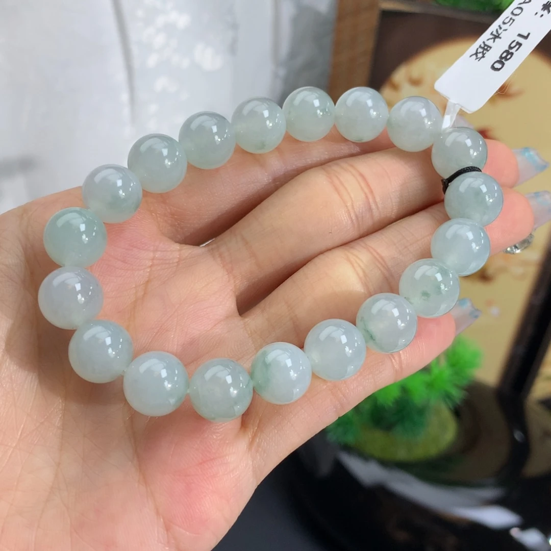 未镶嵌手链翡翠卡10胶润晴飘花手串