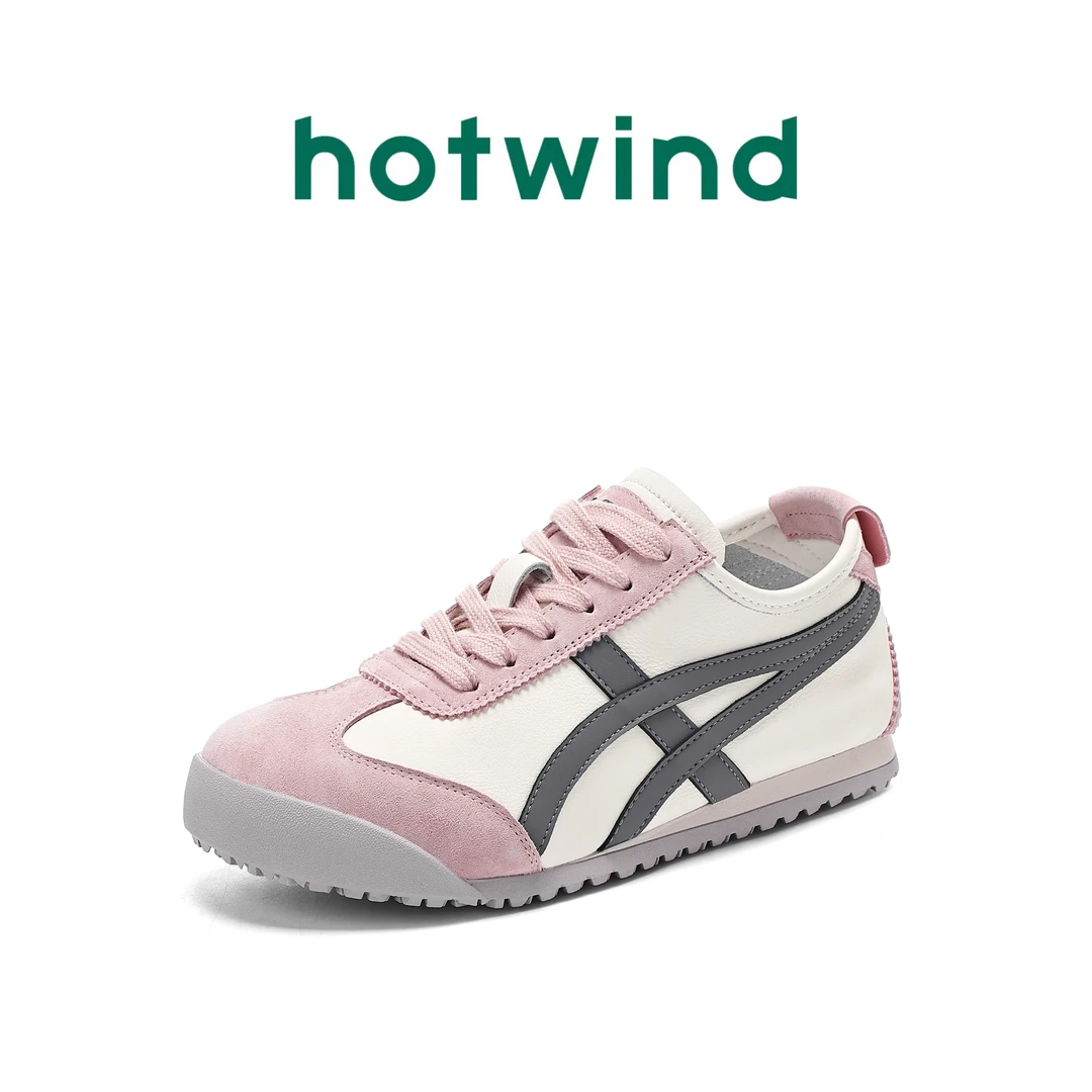 Hotwind/热风复古时尚休闲鞋德训鞋透气单女鞋耐磨浅口休闲鞋