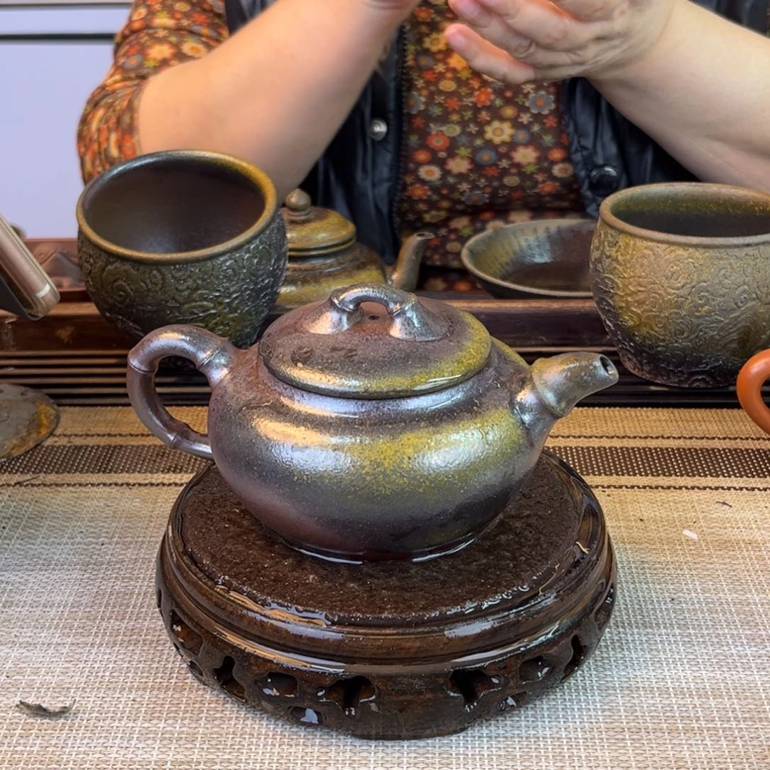 紫砂茶壶底槽清柴烧240cc