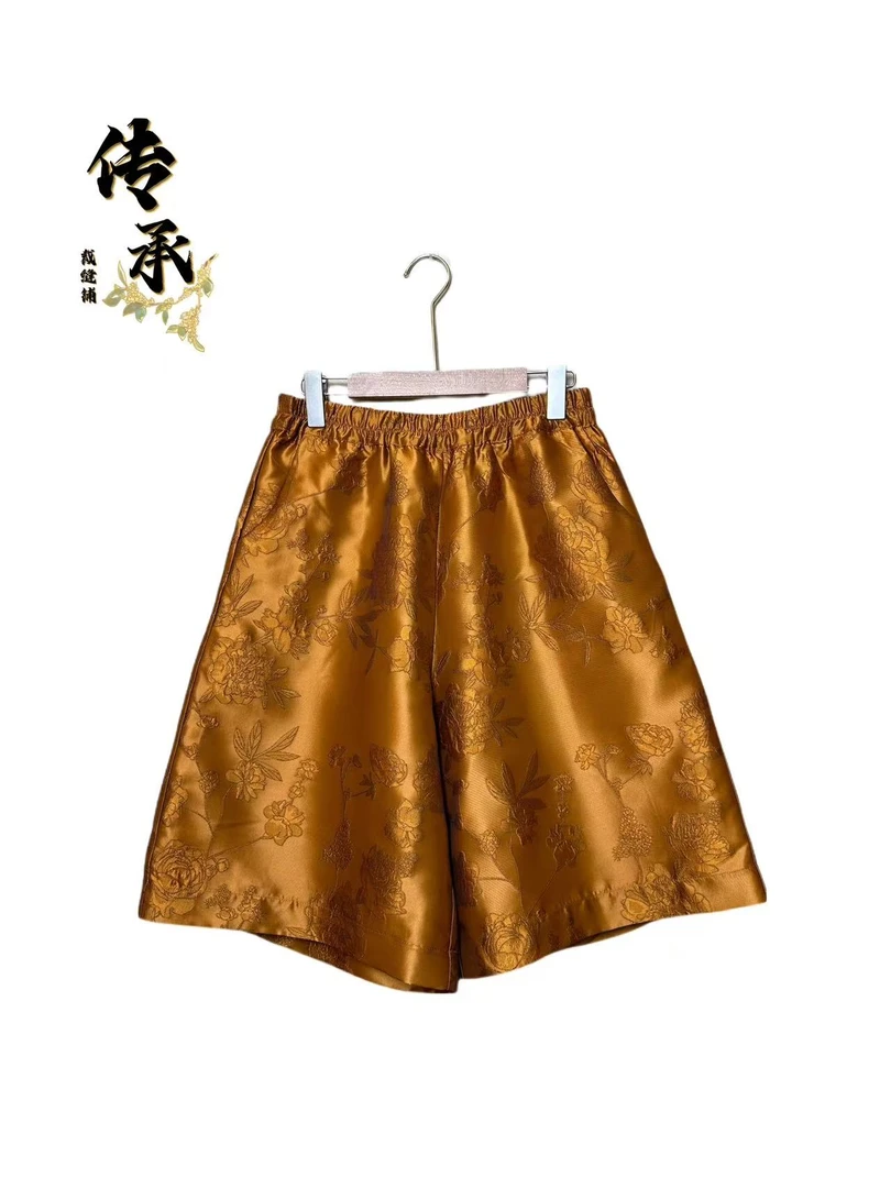 （洛神玫瑰六分裤）时尚/外穿/宽松/提花/夏季/洋气