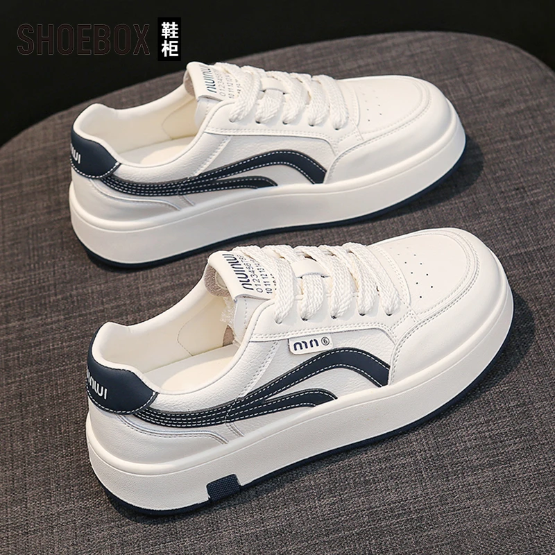 SHOEBOX鞋柜爆款百搭厚底板鞋女2025秋新款运动休闲鞋小白鞋学生