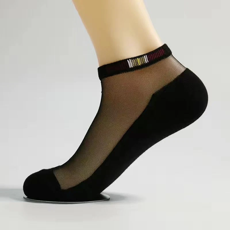 【38-43】透气夏季男士中筒防臭棉底防滑袜薄款速干镂空性感风短袜