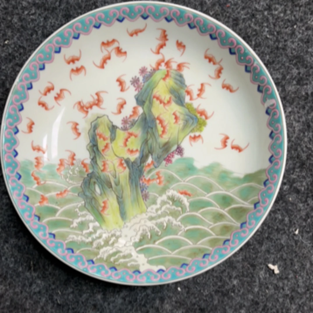 海水蝙蝠赏盘手绘