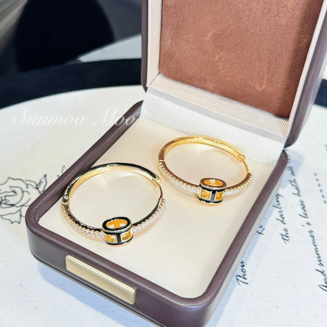 铜合金合成锆石耳饰 秋冬搭配新款大C圈耳环 4CM外直径