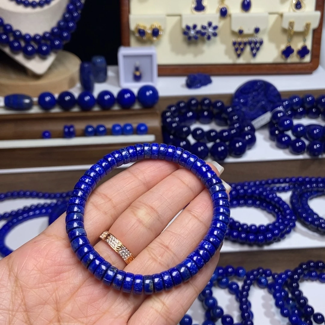 青金石未镶嵌7mm药片手串