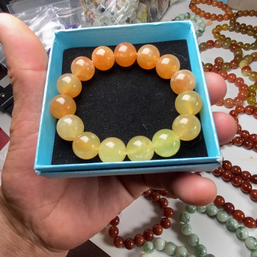 蛇纹石玉未镶嵌手链辽阳粉卡14渐变