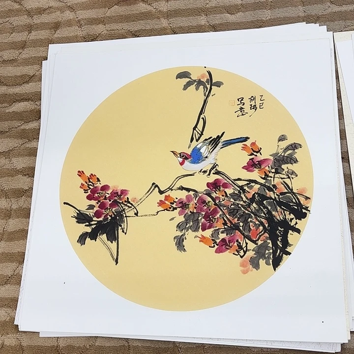 国画花鸟等图案和50.50