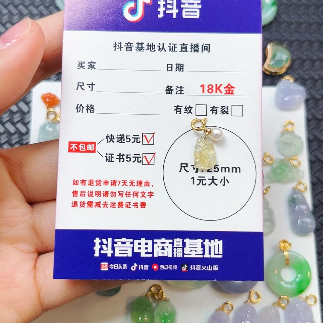 Y****翡翠18K金镶嵌颈饰