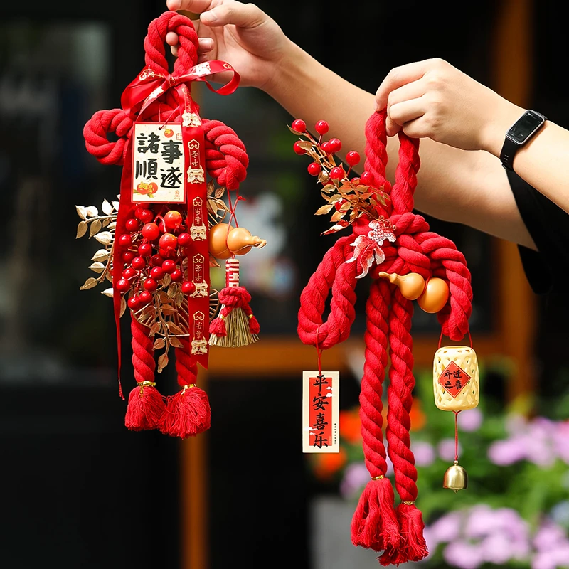 菲寻乔迁之喜装饰入户门把手万字结挂件新居新房搬家入宅仪式布置