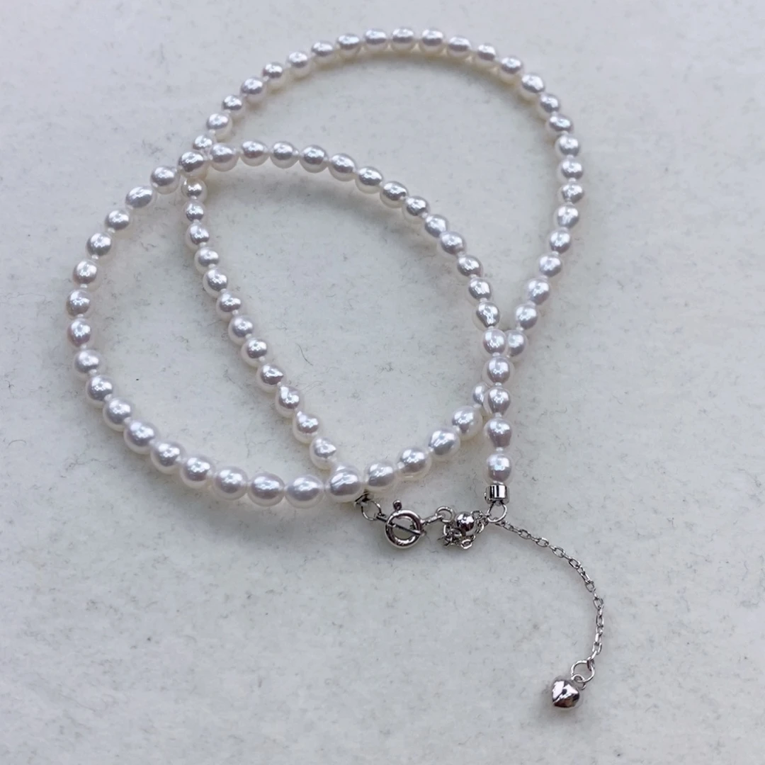 淡水珍珠颈饰银S925镶嵌