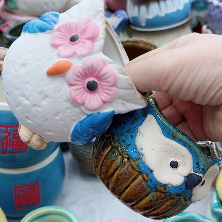 多肉綠植陶瓷花盆9.9包郵，有孔