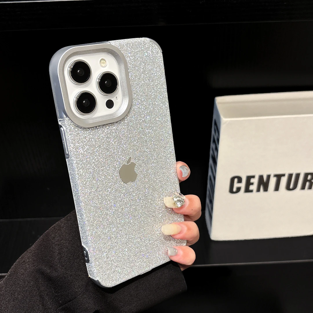 轻奢奢华适用iPhonepromax苹果15电镀闪粉手机壳全包14防摔131211