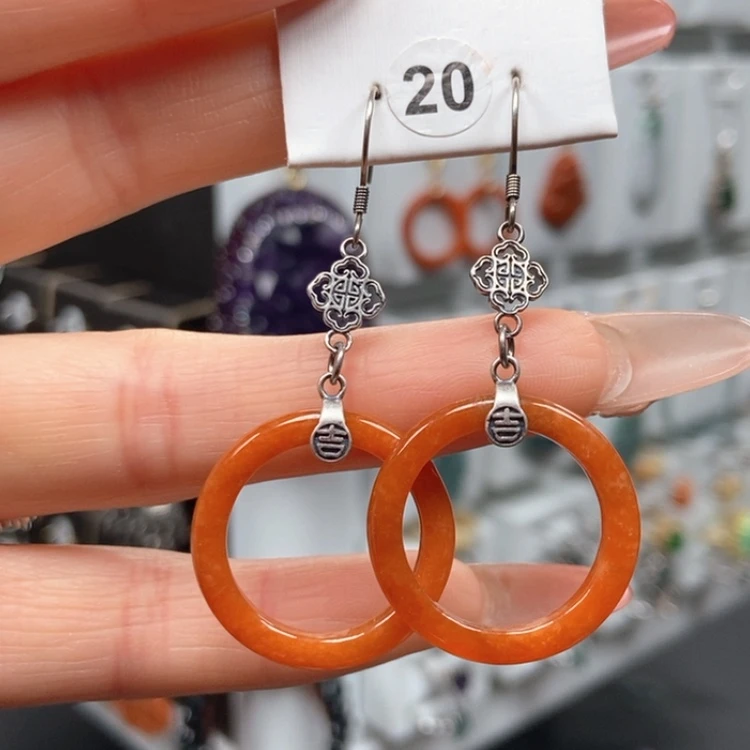 【闪购商品】翡翠耳饰银S925镶嵌优化