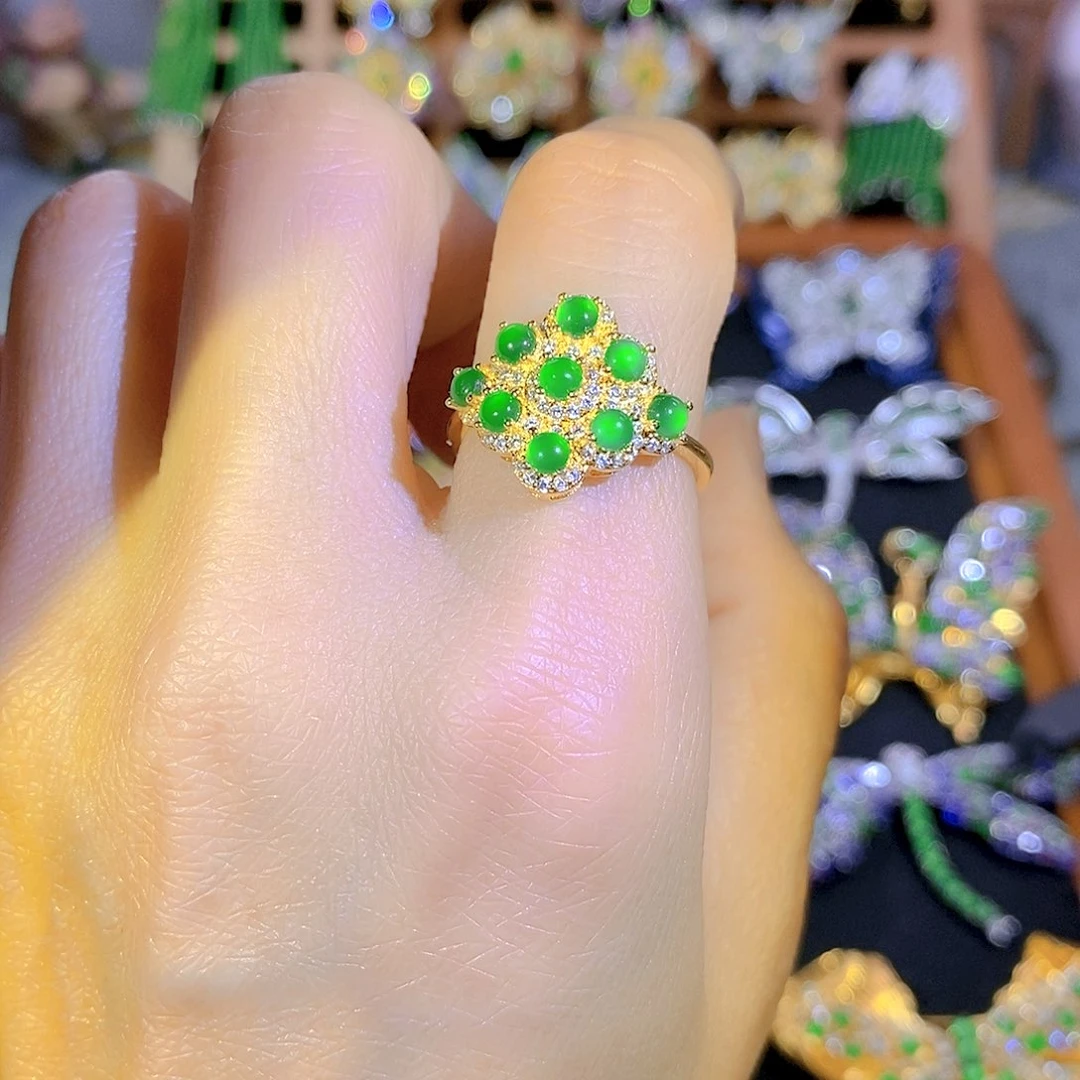 吊坠(不含链)银S925镶嵌翡翠