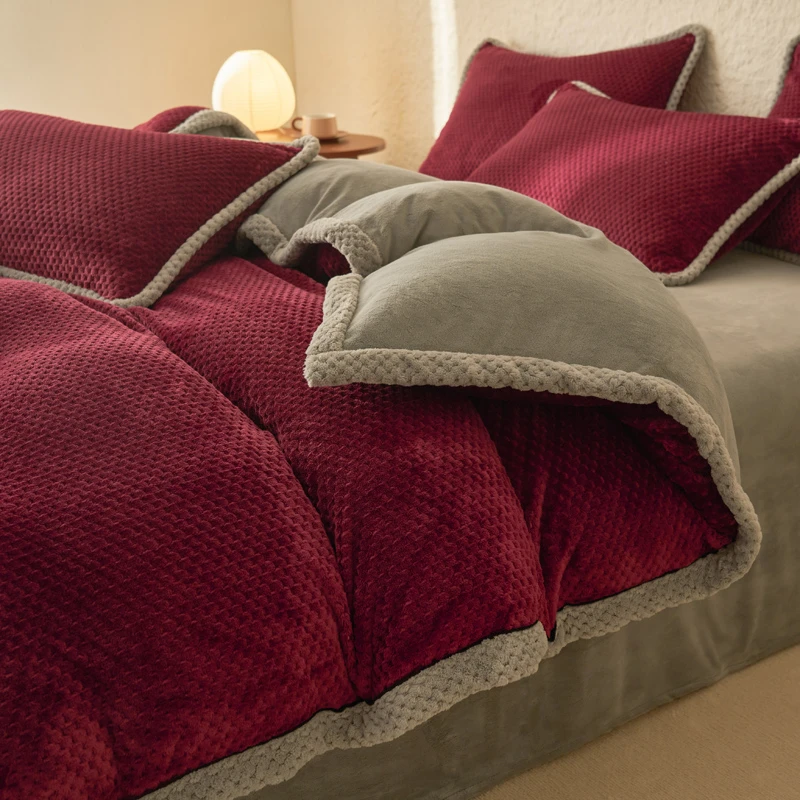 秋冬保暖加厚牛奶绒被套高档加厚单人被套冬季珊瑚绒被罩不掉毛