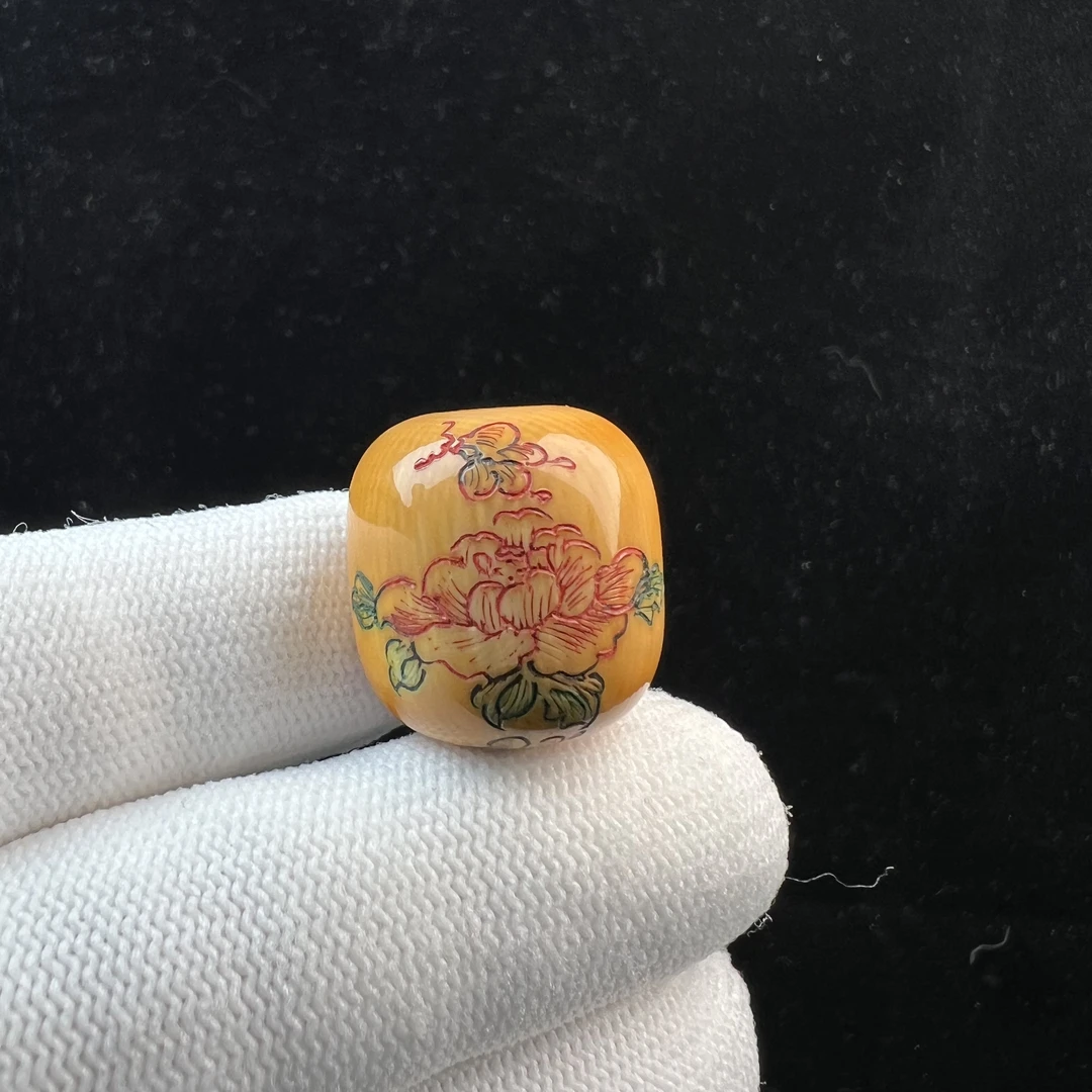 S3683天然猛犸牙桶珠20*20.7mm支持鉴定 假一罚四