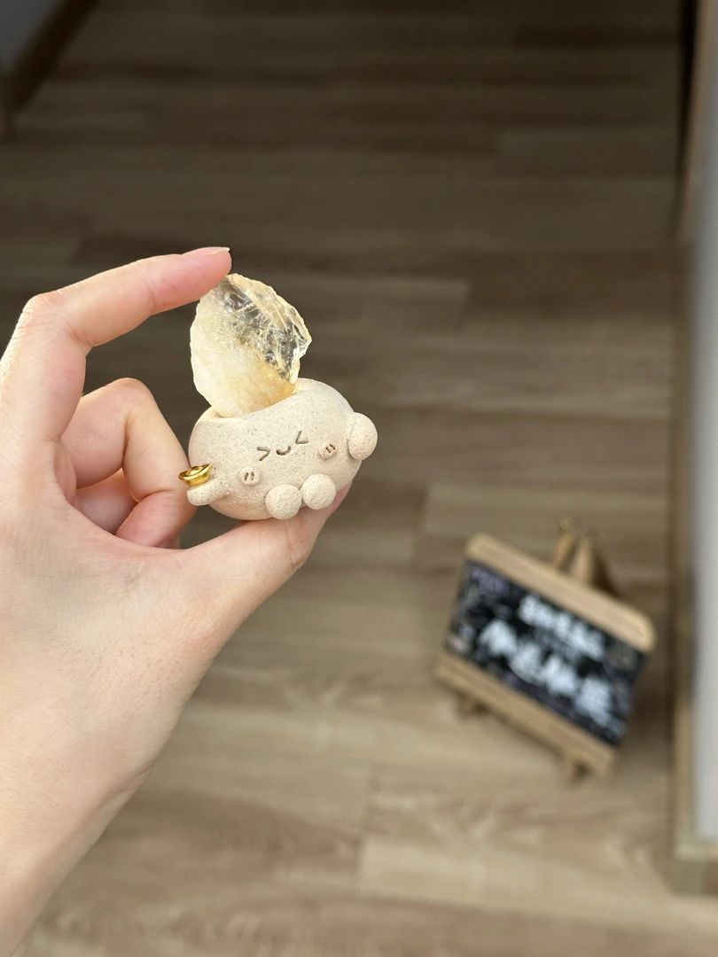 水晶小豆丁可爱冰透橘黄