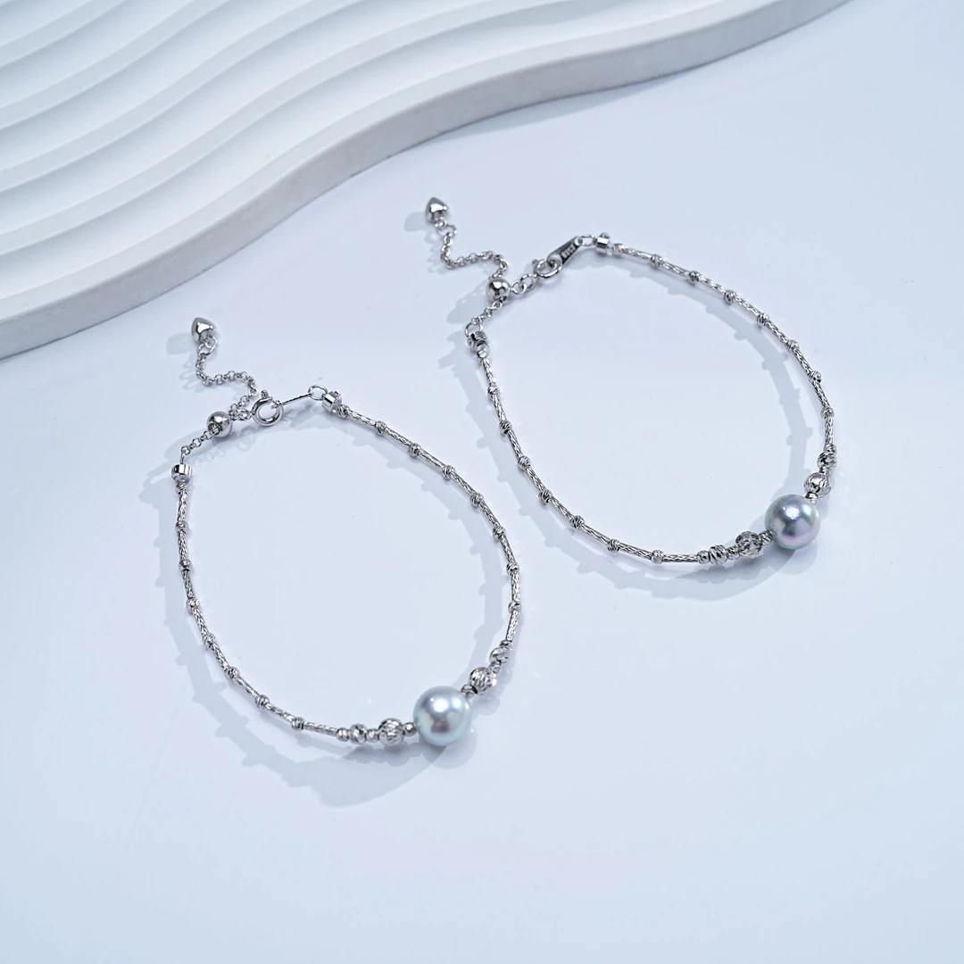 8-9mm海水真多麻珍珠手链 银S925-多样性发一