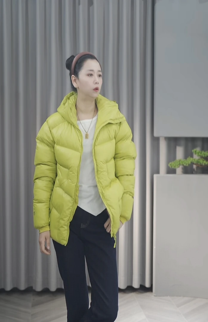 【衣长63-77】男女同款防风保暖鹅绒服休闲连帽户外羽绒服5000