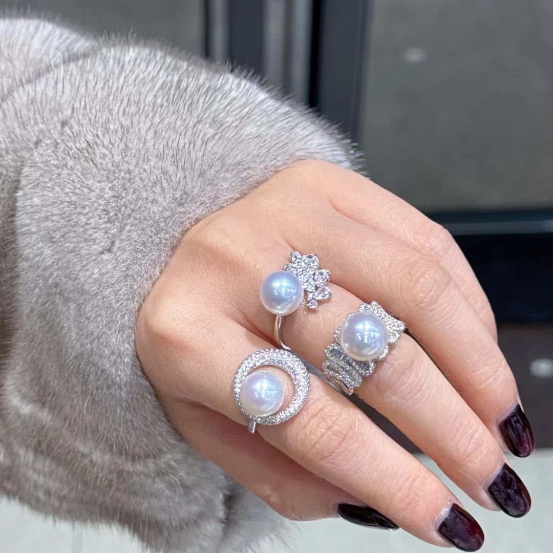 【初禾甄选】天然淡水珍珠戒指 小众设计款开口可调节 天然珍珠