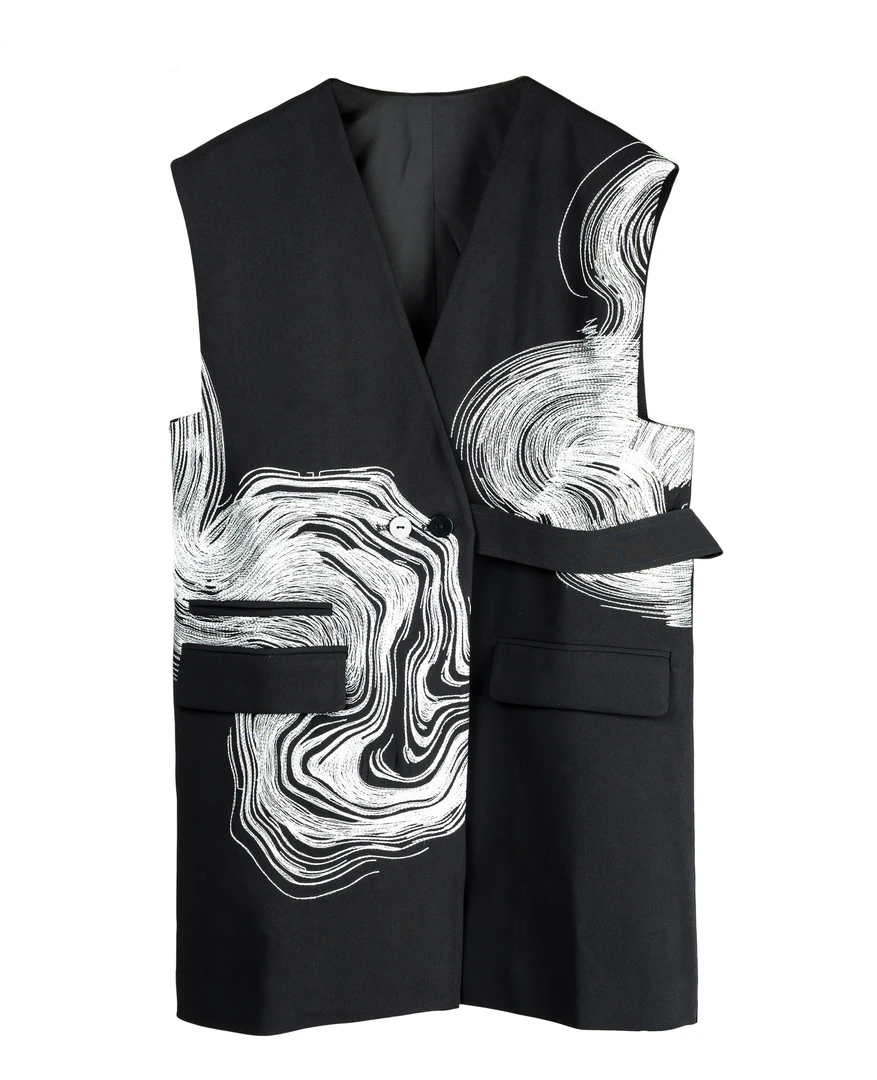 生活主张 Advocatelife时尚气质设计师款轻奢刺绣薄坎肩JQ142136