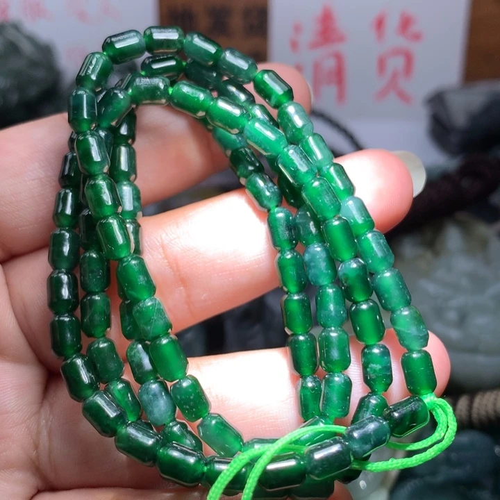 翡翠颈饰未镶嵌保真天然A货翡翠