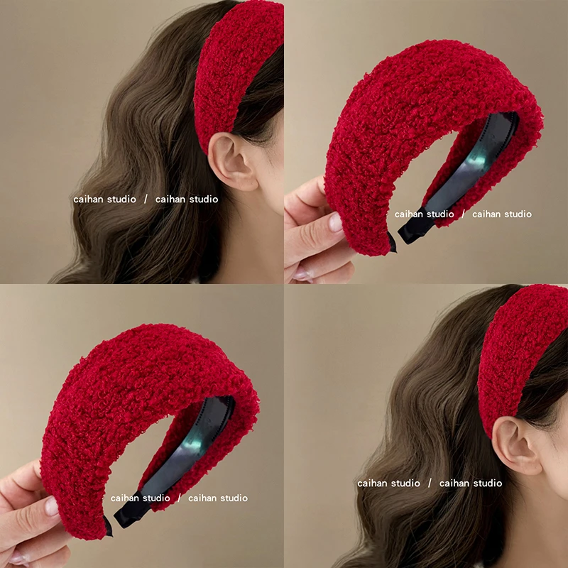 秋冬新款毛绒加厚发箍女宽边头箍洗脸压发卡遮发缝发带式发捆发饰