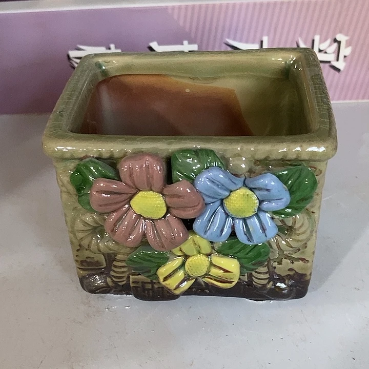 摆件陶盆有孔 微瑕介意勿拍