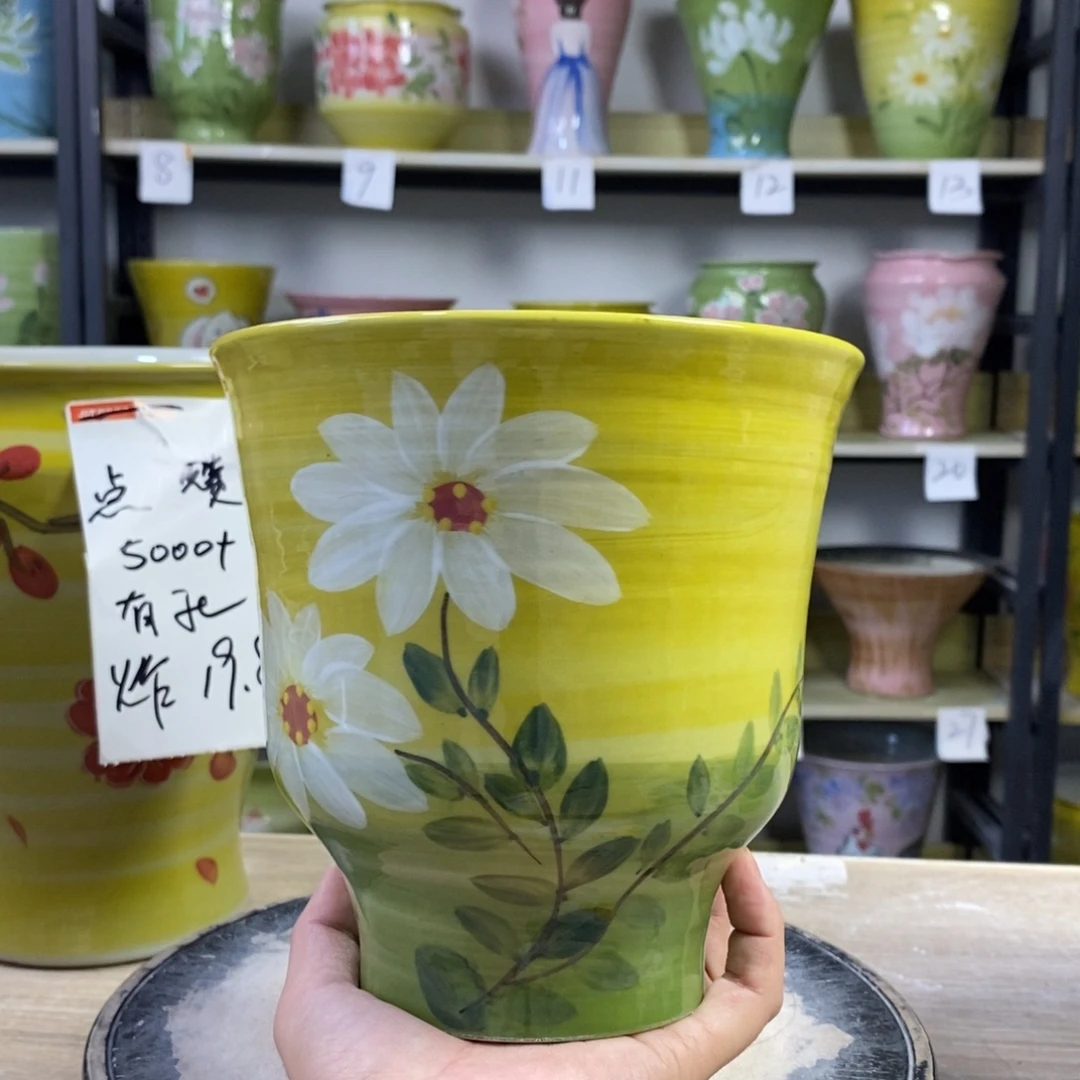 景德镇手工手绘陶瓷花盆