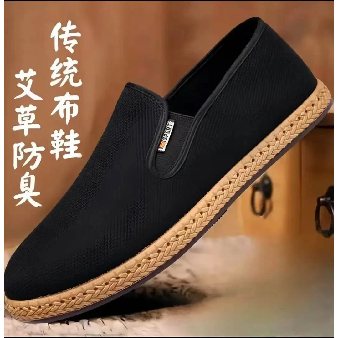老北京布鞋牛筋底板鞋男款男士开车专用鞋一秒闪穿一秒闪穿好看纯