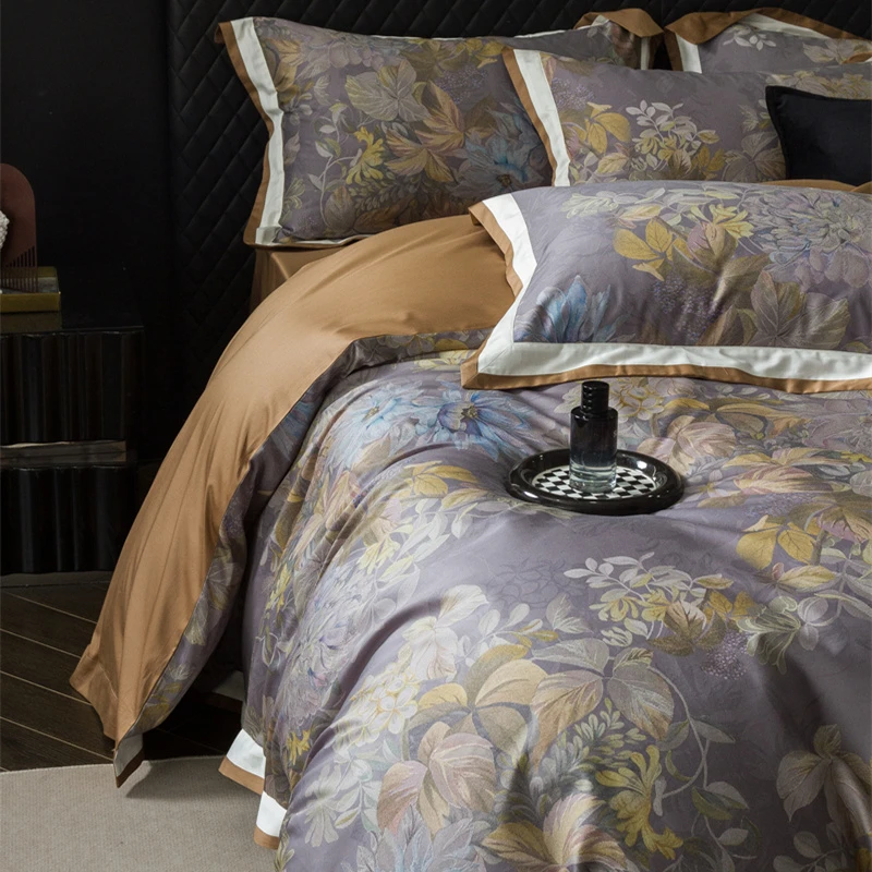 水星高端系列家纺100支新疆长绒棉四件套全棉纯棉床单被套轻奢高