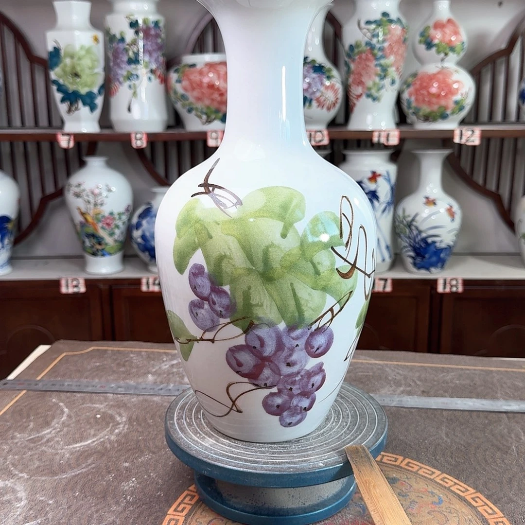 摆件景德镇陶瓷棒紫葡