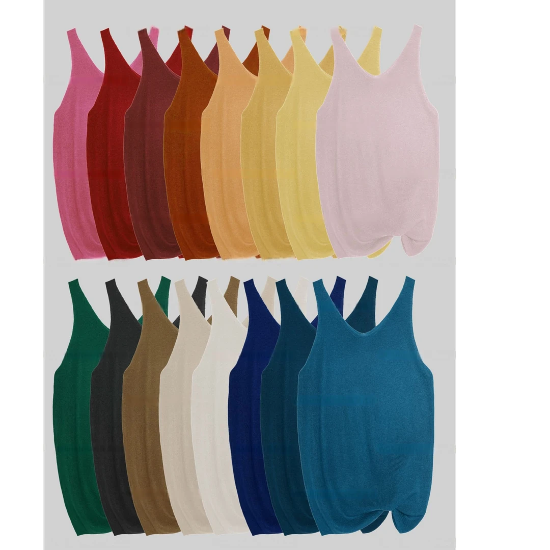 秋季上新~马卡龙色系内搭万金油针织背心吊带 S0906