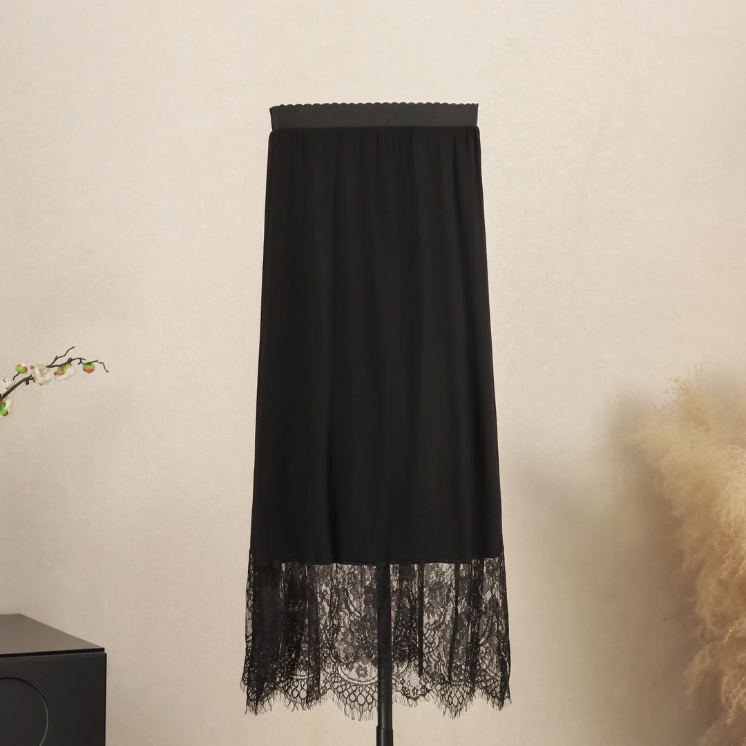 【夜光】2025新款春夏蕾丝内衬裙子防走光打底半身长裙80CM
